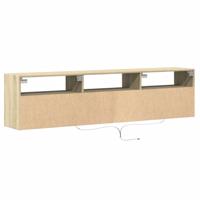 Tv-wandmeubel met LED-verlichting 180x31x45 cm sonoma eiken - thumbnail