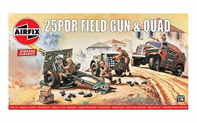 Airfix 1/76 25PDR Field Gun And Quad Vintage Classics