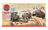 Airfix 1/76 25PDR Field Gun And Quad Vintage Classics - thumbnail