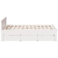 Bedframe zonder matras met hoofdbord grenenhout wit 200x200 cm - thumbnail