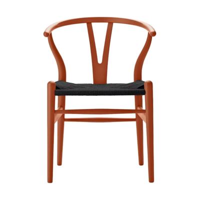 Carl Hansen & Søn CH24 Wishbone Stoel - Colours Orange Red met zwarte zitting