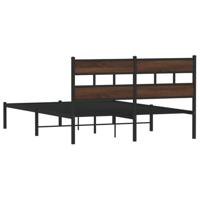 Bedframe met hoofdbord zonder matras bruin eiken 160x200 cm - thumbnail
