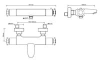 Badthermostaat Wiesbaden Cool Touch Cross Chroom 15 cm HOH - thumbnail