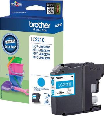 Brother inktcartridge, 260 pagina&apos;s, OEM LC-221CBP, cyaan