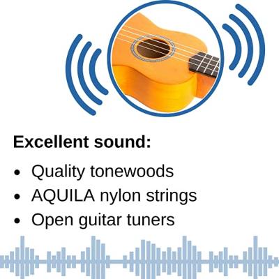 Cascha HH 3964 sopraan ukelele geel met tas en plectra Cascha HH 3964 sopraan ukelele geel met tas en plectra