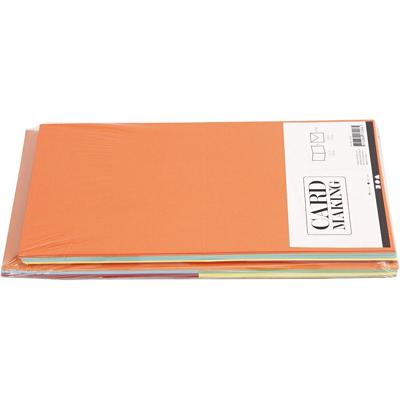 Kaarten en enveloppen, afmeting kaart 15x15 cm, afmeting envelop 16x16 cm, 110+220 gr, diverse kleuren, 50 set/ 1 doos