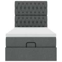 Ottoman bed met matras 100x200cm stof donkergrijs - thumbnail