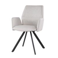 Livingfurn Draaibare Eetkamerstoel 'Diana' kleur Beige - thumbnail