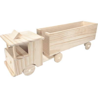Vrachtwagen | 51x12.5x15.5cm | hout | naturel | 6 stuks