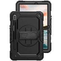 Casecentive Handstrap Pro Hardcase met handvat Galaxy Tab S8 2022 zwart - thumbnail