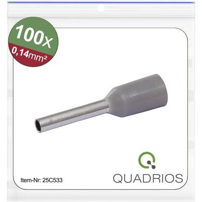 Quadrios 25C533 Adereindhulzen 0.14 mm² Deels geïsoleerd Grijs 100 stuk(s) Quadrios 25C533 Adereindhulzen 0.14 mm² Deels geïsoleerd Grijs 100 stuk(s)