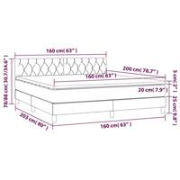 Boxspring met matras stof donkerbruin 160x200 cm - thumbnail