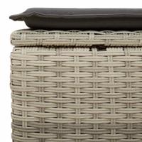 6-delige Loungeset met kussens poly rattan lichtgrijs - thumbnail