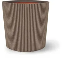 Capi nature groove nl conisch vaas 36x34 cm warme taupe - thumbnail