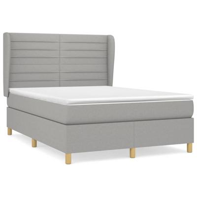 Boxspring met matras stof lichtgrijs 140x200 cm