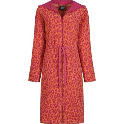 Cawö Cawö Home Dames Badjas met Capuchon en Ritssluiting 851 pink L