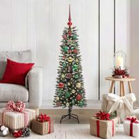 Kunstkerstboom met 150 LED Groen 120 cm PVC en Plastic en Staal - thumbnail