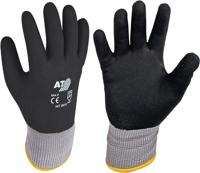 Asatex Handschoen | maat 10 zwart/grijs | 98 % polyamide/2 % elastan met nitrilsch | EN 388 PSA-categorie II | 12 paar - HIT091V/10 HIT091V/10 - thumbnail