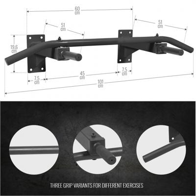 Optrekstang Zwart (wandmontage)