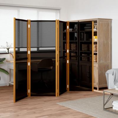 Kamerscherm met 4 panelen 280x180 cm zwart Kamerscherm met 4 panelen 280x180 cm zwart