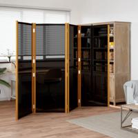 Kamerscherm met 4 panelen 280x180 cm zwart - thumbnail