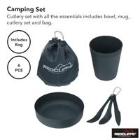 Serviesset Lifetime Grijs Voor de camping 6 Onderdelen - thumbnail