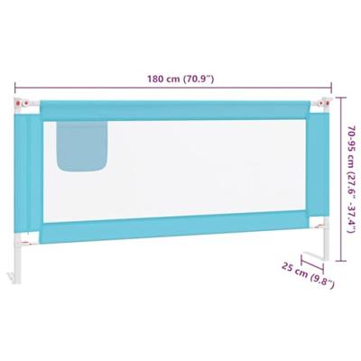 VidaXL Bedhekje peuter 180x25 cm stof blauw
