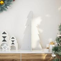 VidaXL Kerstdecoratie kerstboom 69,5 cm massief grenenhout wit - thumbnail
