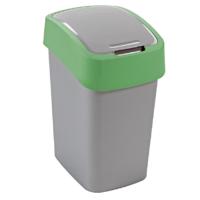 Curver pacific flip bin 45l zilver/groen - thumbnail