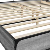 Bedframe bewerkt hout metaal grijs sonoma eiken 180x200 cm - thumbnail