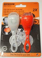 Benson LED fietslampset 2 delig rood/wit - 5700337 - thumbnail