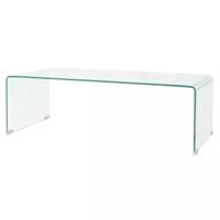 Salontafel 98x45x30 cm gehard glas transparant - thumbnail