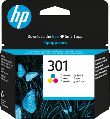 HP inktcartridge 301, 165 pagina's, OEM CH562EE, 3 kleuren HP inktcartridge 301, 165 pagina's, OEM CH562EE, 3 kleuren