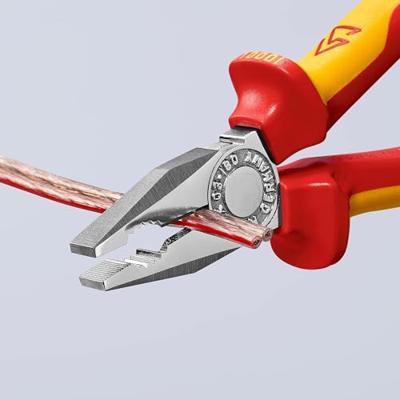Knipex Kombitang verchroomd geïsoleerd met meer-componentengrepen, VDE-getest 160 mm - 0306160