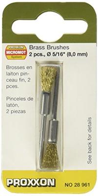 PROXXON komborstel brushes w.shaft 2pcs d=8mm brass