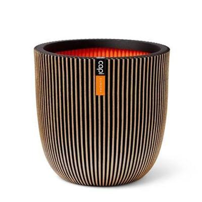 Capi nature groove nl bol bloempot 54x52 cm zwart, goud Capi nature groove nl bol bloempot 54x52 cm zwart, goud