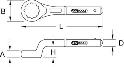 KS Tools 5179112 517.9112 Trek-ringsleutel Sleutelbreedte (inch) 1 1/16
