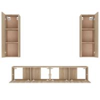 4-delige Tv-meubelset bewerkt hout sonoma eikenkleurig - thumbnail