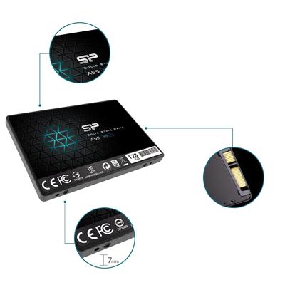 Silicon Power sp128gbss3a55s25 ace a55 ssd, 128gb, 7mm 2.5inch, sata3, 3d nand, slc cache