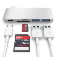 SATECHI Aluminium Type-C USB 3.0 3-in-1 Combo Hub Met USB-C Pass-Through - Voor M2/ M1 Macbook Pro/Air, M2/ M1 iPad Pro/Air, M2 Mac Mini, iMac M1 (Zilver) - thumbnail