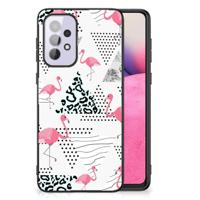 Samsung Galaxy A33 5G Dierenprint Telefoonhoesje Flamingo Triangle - thumbnail