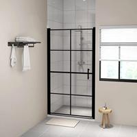 VidaXL Douchedeur 100x178 cm gehard glas zwart - thumbnail