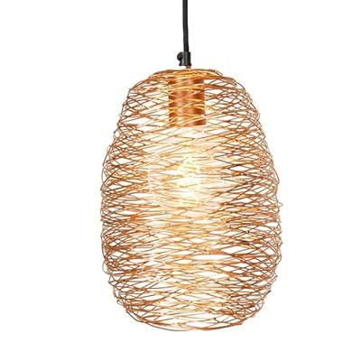 QAZQA Hanglamp zwart goud en koper rond 3-lichts - Sarella QAZQA Hanglamp zwart goud en koper rond 3-lichts - Sarella