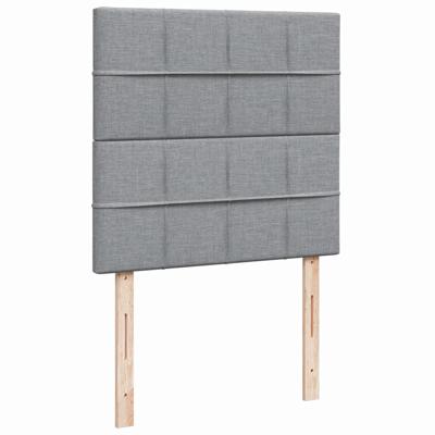 Boxspring met matras stof lichtgrijs 140x190 cm - thumbnail