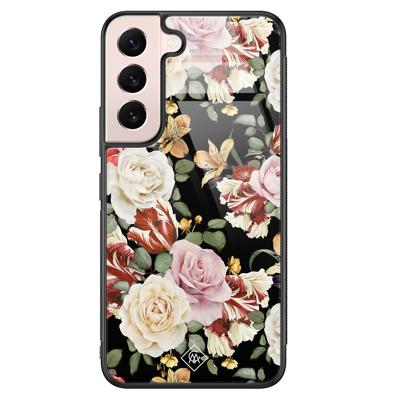 Samsung Galaxy S22 glazen hardcase - Flowerpower
