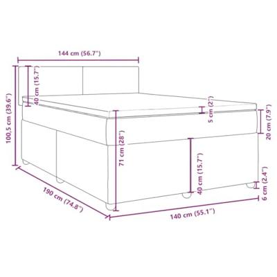 Boxspring met matras stof crèmekleurig 140x190 cm - thumbnail