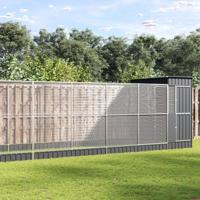 vidaXL Volière met verlengstuk 1037x203x216 cm staal zilverkleurig, vogelvolière, papegaaienkooi, grote papegaaienkooi, parkietenkooi, grote vogelkooi - thumbnail