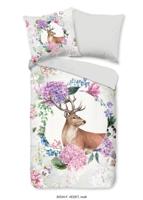 Good Morning Dekbedovertrek "Hert" - Grijs - (200x200/220 cm) - Katoen Flanel - thumbnail