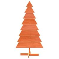 Kerstdecoratie kerstboom 150 cm massief grenenhout wasbruin - thumbnail