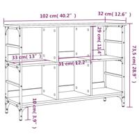 Dressoir 102x32x73,5 cm bewerkt hout grijs sonoma eikenkleurig - thumbnail